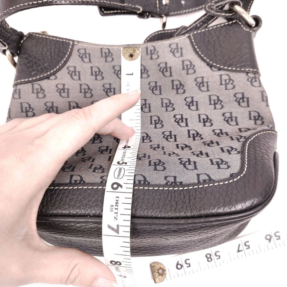 Vtg Dooney & Bourke Leather & Canvas All Weather Signature DB Logo W/ Charm Y2K - Picture 12 of 13